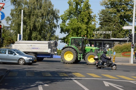 John Deere Tractor in the middle of Geneva